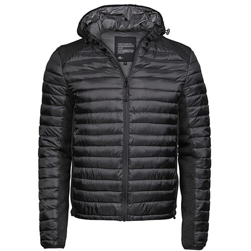Tee Jays Men´s Hooded Outdoor Crossover Jacket (Black, Black Melange, S)