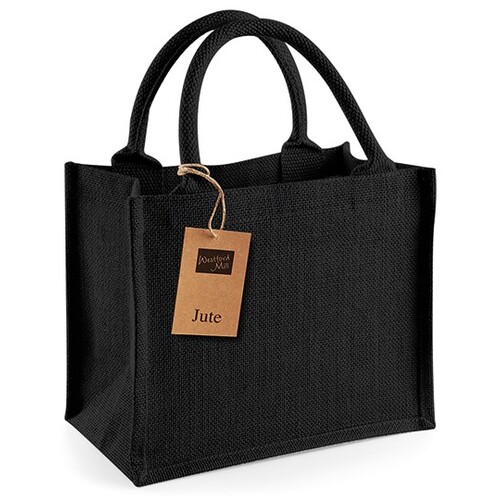 Westford Mill Jute Mini Gift Bag (Black, Black, 26 x 22 x 14 cm)