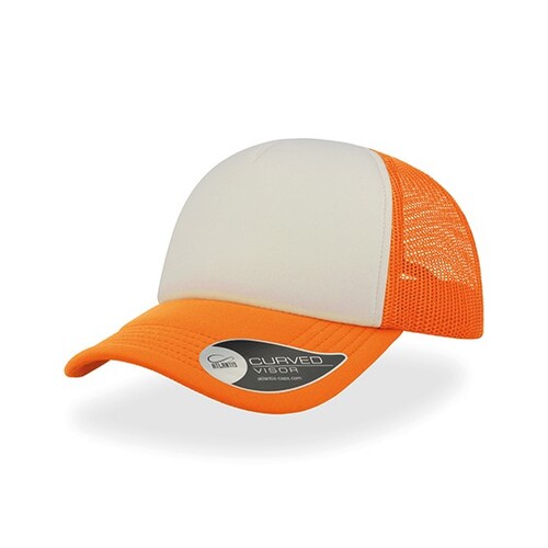 Atlantis Headwear Rapper Cap (White, Orange Fluo, Orange Fluo, One Size)