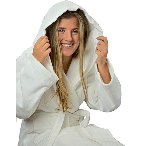 A&amp;R DeLuxe Velour Bathrobe with hood (Very Black, L/XL)