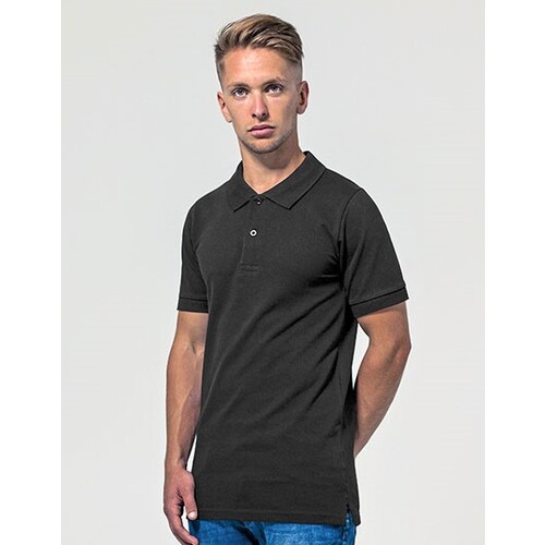 Build Your Brand Polo Piqué Shirt (Black, S)