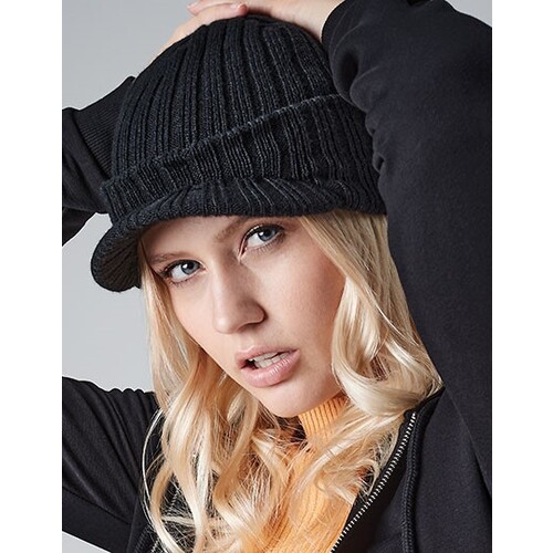 Beechfield Peaked Beanie (Olive Green, One Size)