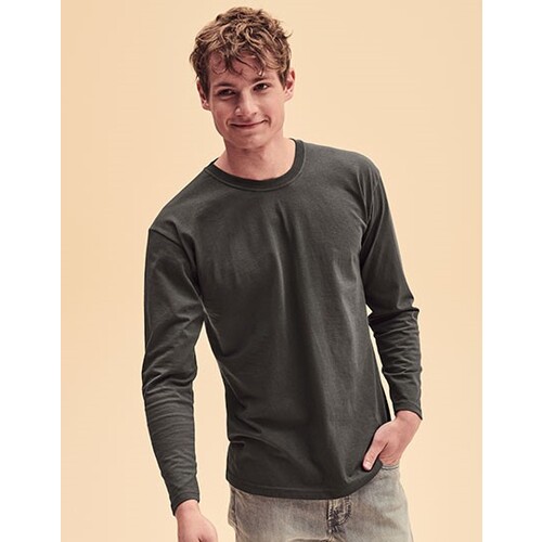 Fruit of the Loom Valueweight Long Sleeve T (Black, 3XL)