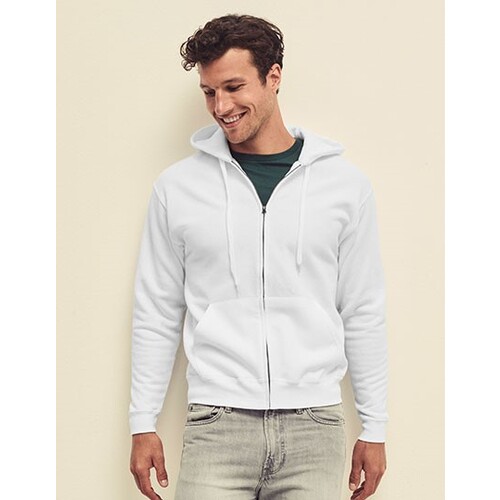 Fruit of the Loom Classic Hooded Sweat Jacket (White, XXL)