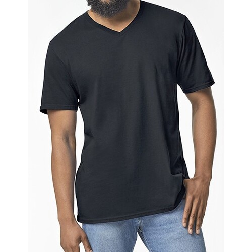 Gildan Softstyle® Adult V-Neck T-Shirt (Black, S)