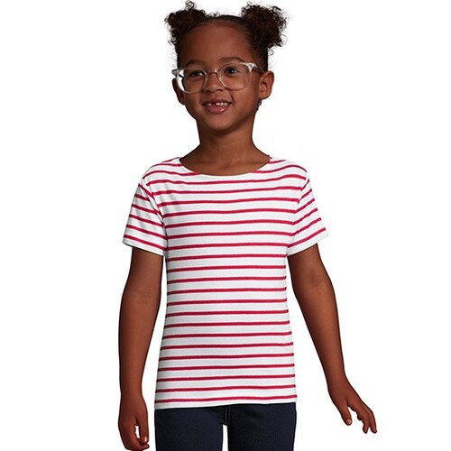 Kids` Round Neck Striped T-Shirt Miles