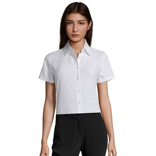 Ladies` Oxford Blouse Elite Short Sleeve