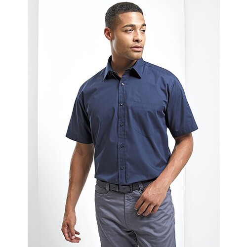 Premier Workwear Men´s Poplin Short Sleeve Shirt (Aqua, 37 (14H))