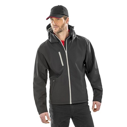 Result Core Men´s TX Performance Hooded Soft Jacket (Black, Grey, S)