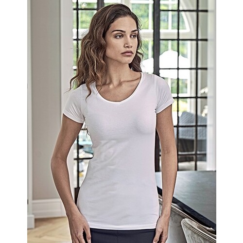 T-shirt elasticizzata da donna, lunghezza extra