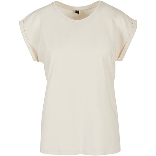 Build Your Brand Ladies' Extended Shoulder Tee (Sand, L)