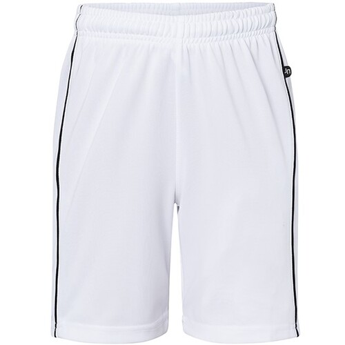 James&Nicholson Junior Basic Team Shorts (White, Black, XXL (158/164))