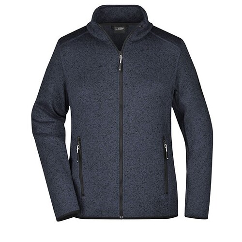James&Nicholson Ladies´ Knitted Fleece Jacket (Dark Grey Melange, Silver (Solid), S)