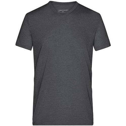 James&Nicholson Men´s Heather T-Shirt (Black Melange, S)