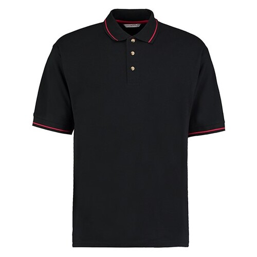 Kustom Kit Classic Fit St. Mellion Polo (Black, Bright Red, XS)