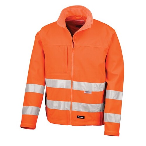 Result Safe-Guard High Vis Soft Shell Jacket (Fluorescent Orange, S)