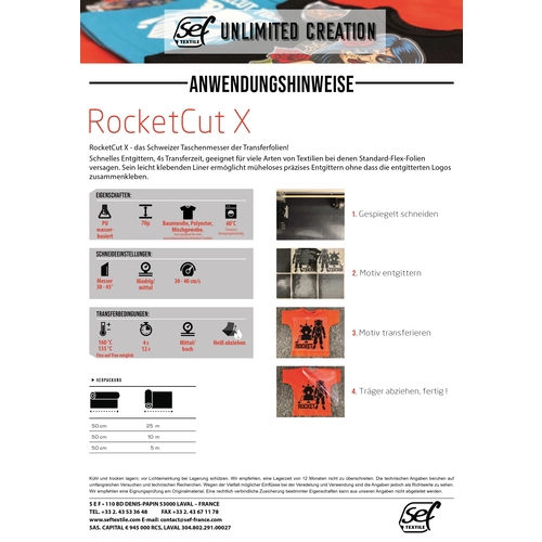 SEF Flexfolie RocketCut X Neon Pink 41, 1 m x 50 cm