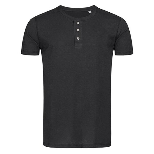 Stedman® Shawn Henley T-Shirt (Black Opal, XL)