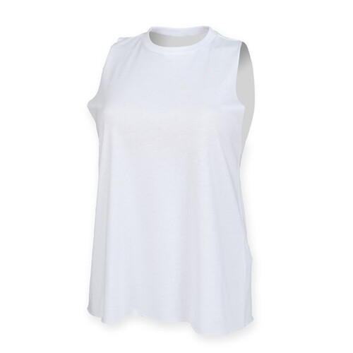 SF Women Women´s High Neck Slash Armhole Vest (White, XXL)