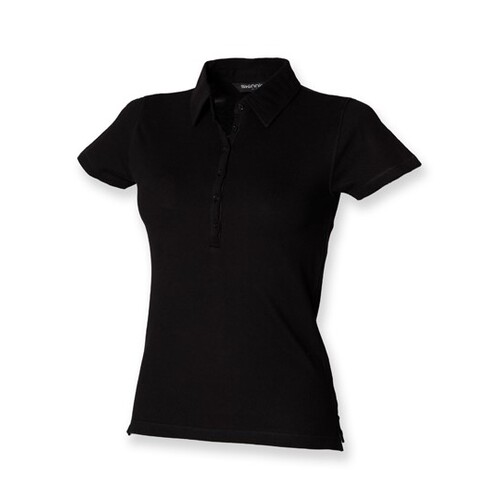 SF Women Women´s Short Sleeved Stretch Polo (Black, S)