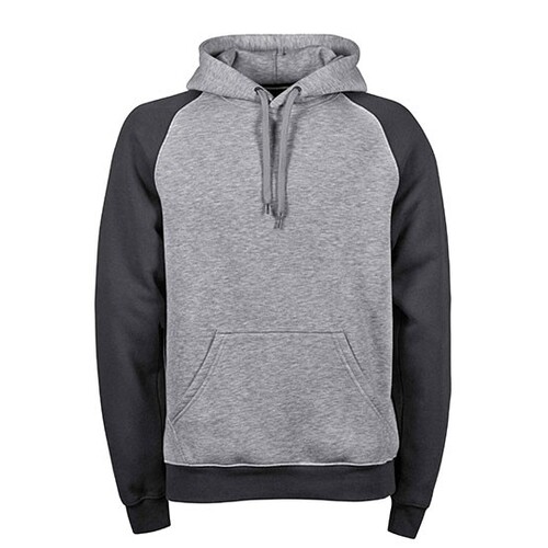 Tee Jays Two-Tone Hooded Sweatshirt (Heather Grey, Dark Grey (Solid), S)