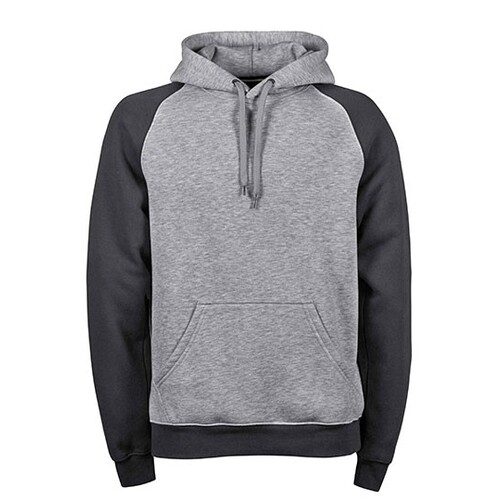 Tee Jays Two-Tone Hooded Sweatshirt (Heather Grey, Dark Grey (Solid), M)