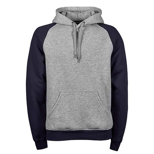 Tee Jays Two-Tone Hooded Sweatshirt (Heather Grey, Navy, 3XL)