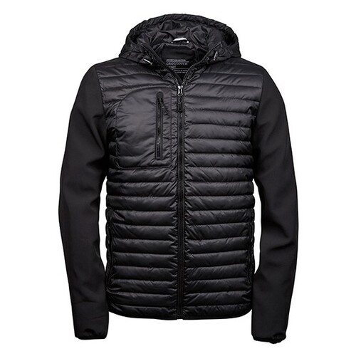 Tee Jays Men´s Hooded Crossover Jacket (Black, Black, 3XL)