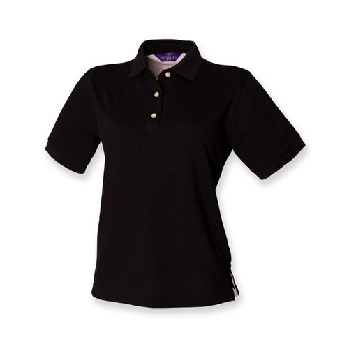 Henbury Ladies´ Classic Cotton Piqué Polo Shirt (Black, S)