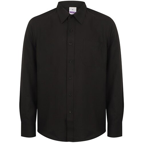 Henbury Men´s Wicking Long Sleeve Shirt (Black, S)