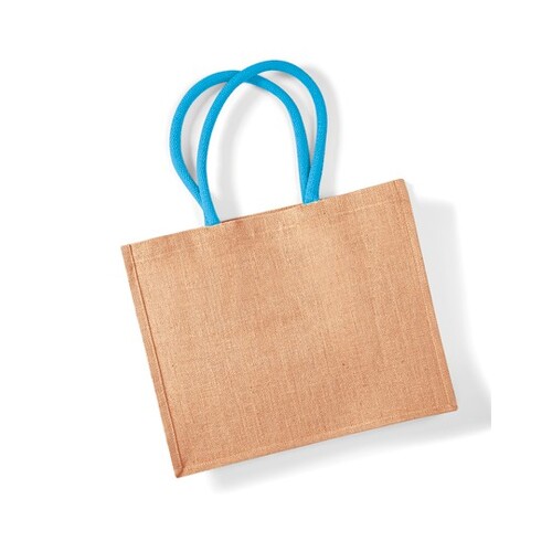 Westford Mill Jute Classic Shopper (Natural, Surf Blue, 42 x 33 x 19 cm)