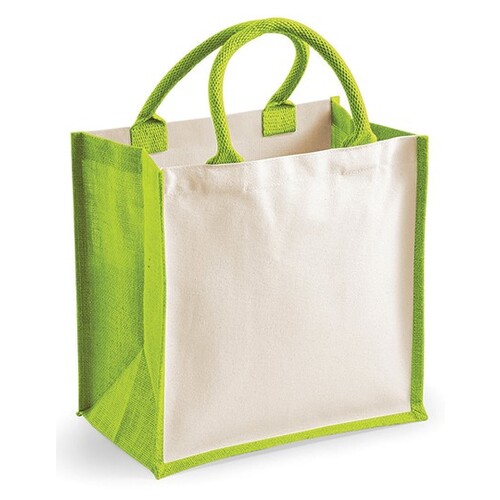 Westford Mill Printers Midi Jute Bag (Apple Green, 30 x 30 x 19 cm)