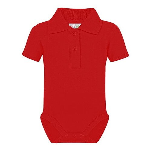 Link Kids Wear Bio Bodysuit With Polo Shirt Neck (Red, 86-92)