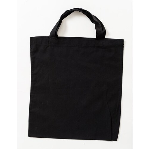 Printwear Cotton Bag Colored Short Handles (Black, ca. 38 x 42 cm)