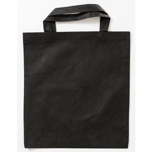 Printwear PP Shopper Bag Short Handles (Black, ca. 38 x 42 cm)