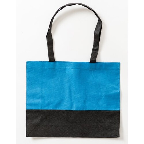 Printwear PP Shopper Bag DUO (Light Blue, Black, ca. 38 x 29 x 10 cm)