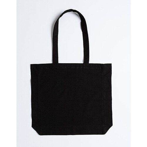 Printwear Cotton Bag Side Fold Long Handles (Black, 38 x 42 x 10 cm)