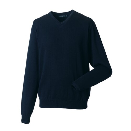 Russell Collection Men´s V-Neck Knitted Pullover (French Navy, 4XL)