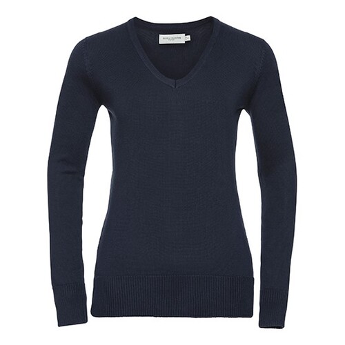 Russell Collection Ladies´ V-Neck Knitted Pullover (French Navy, 4XL)