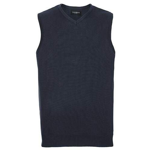 Russell Collection V-Neck Sleeveless Knitted Pullover (French Navy, 4XL)