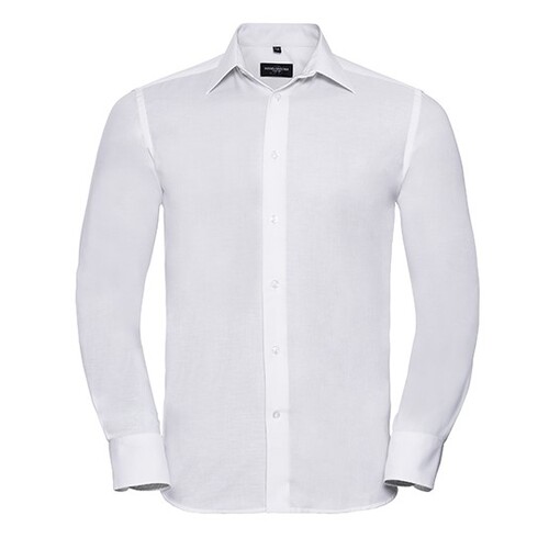 Russell Collection Men´s Long Sleeve Tailored Oxford Shirt (White, 3XL (47/48))
