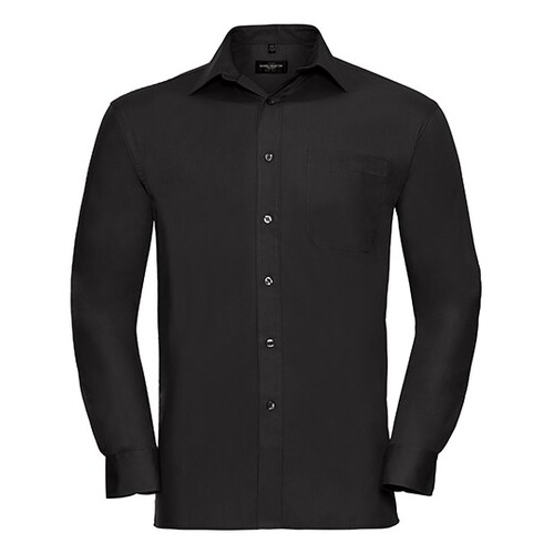 Men`s Long Sleeve Classic Pure Cotton Poplin Shirt