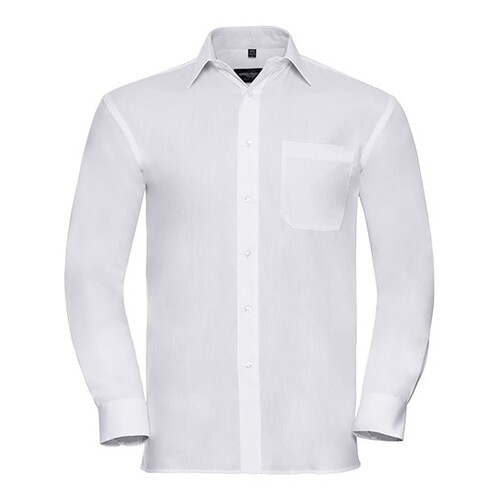 Men`s Long Sleeve Classic Pure Cotton Poplin Shirt