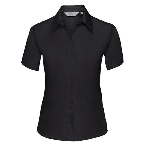 Russell Collection Ladies´ Short Sleeve Tailored Ultimate Non-Iron Shirt (Black, XS)