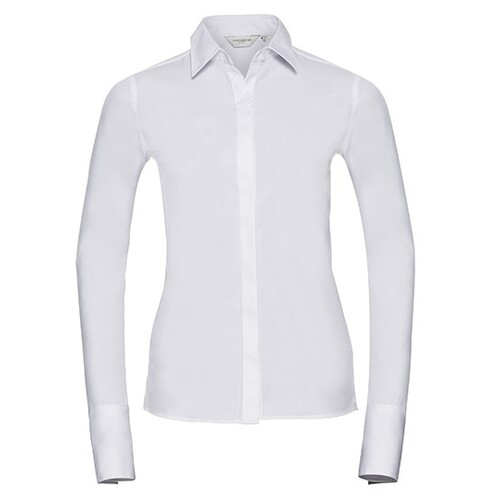 Russell Collection Ladies´ Long Sleeve Fitted Ultimate Stretch Shirt (White, 4XL)