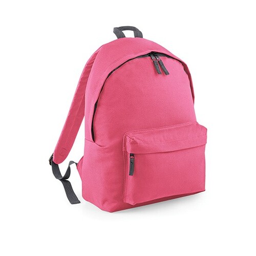 BagBase Original Fashion Backpack (True Pink, Graphite Grey, 31 x 42 x 21 cm)