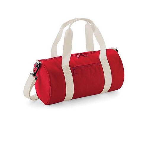 BagBase Mini Barrel Bag (Classic Red, Off White, 40 x 20 x 20 cm)