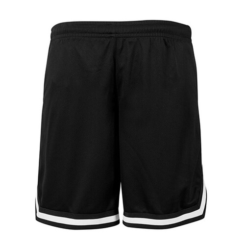 Build Your Brand Two-tone Mesh Shorts (Black, Black, White, S)