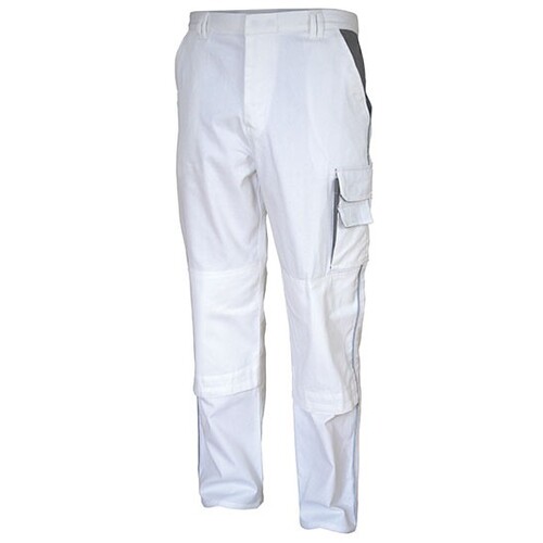 Carson Contrast Contrast Work Pants (White, Grey, 110)