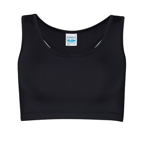 Just Cool Women´s Cool Sports Crop Top (Jet Black, L)